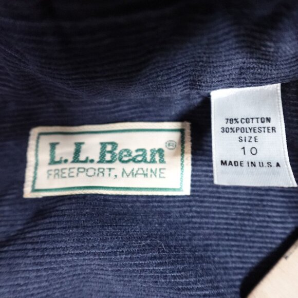 Vintage LL Bean Dress 10 Blue Corduroy Modest Prairie Cottagecore Plant Mom USA - Picture 2 of 11